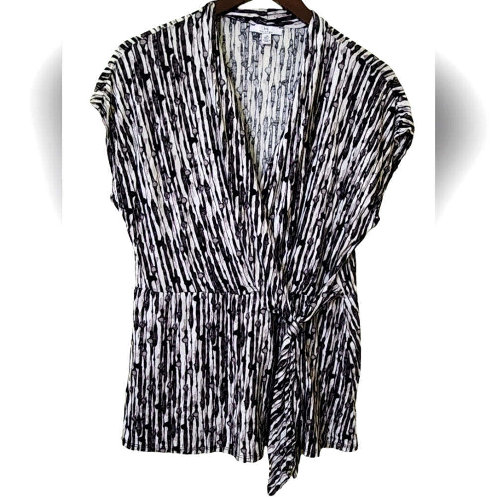 Mock Wrap Blouse by Halston Size Large Polyester